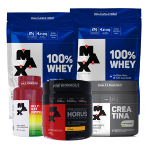Kit Balestrin: 2x 100% Whey 900G + Creatina Creapure 250g + Horus 300G + Multivitamínico